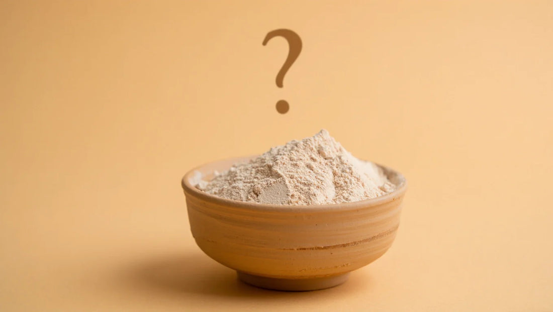 Fuller's Earth clay with caution symbol - safety guide and potential side effects information
