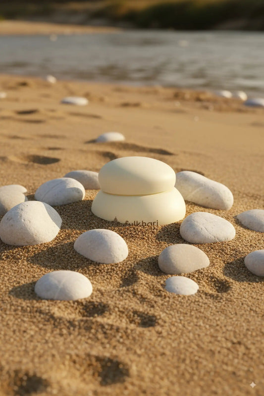 Earth-inspired pebble stones - design inspiration for Fulkhari sustainable clay mask packaging