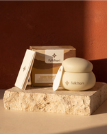 Fulkhari Golden Sunset skincare set with box, Multani Mitti jar, and accessories for a complete detox ritual.